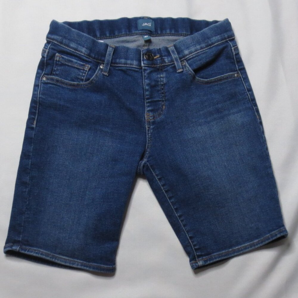 JAG womens BLUE denim JEAN SHORTS pull on BERMUDA petite MAYA stretch SIZE 4P